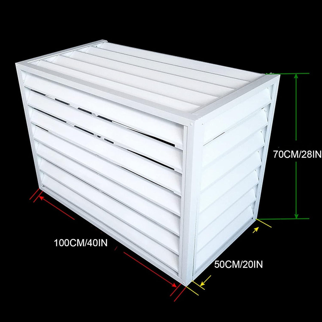 GENERIC Housse De Protection Pour Climatiseur D'extérieur – Protection En Aluminium Pour Unités Extérieures – Housse De Condensateur Résistante Aux Intempéries – Cache Le Climatiseur Avec Clôture Décorative