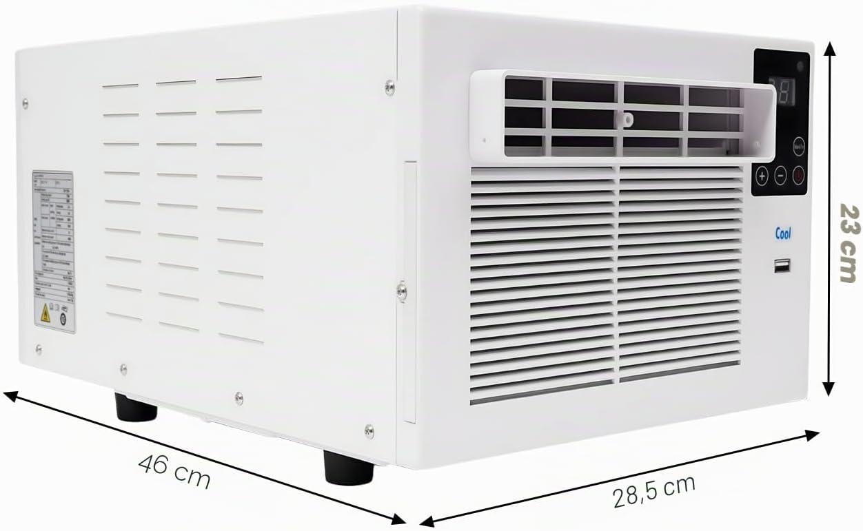  Refroidisseur Mobile, 280 W, Climatiseur Avec Tuyau D'évacuation, Climatiseur Compact Mobile Avec Fonction Minuterie, Pour Maison, Chambre, Bureau, 41,5 X 28,3 X 20,5 Cm