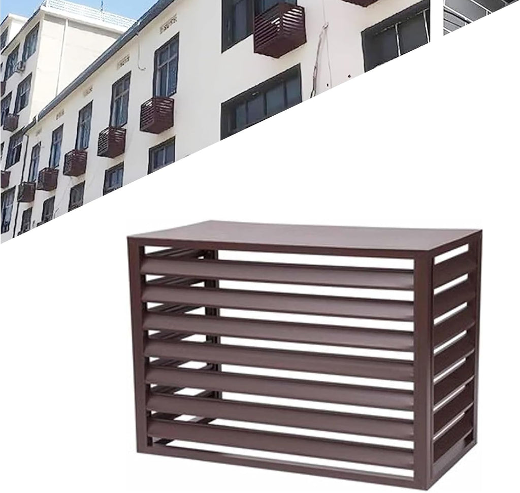  1.5P Climatiseur Mural Aluminium Composite Caisson Anti Bruit Pompe A Chaleur Support Climatiseur Exterieur Cache Clim,Étanche À La Poussière Et À L'eau Pour Intérieur Extérieur Support