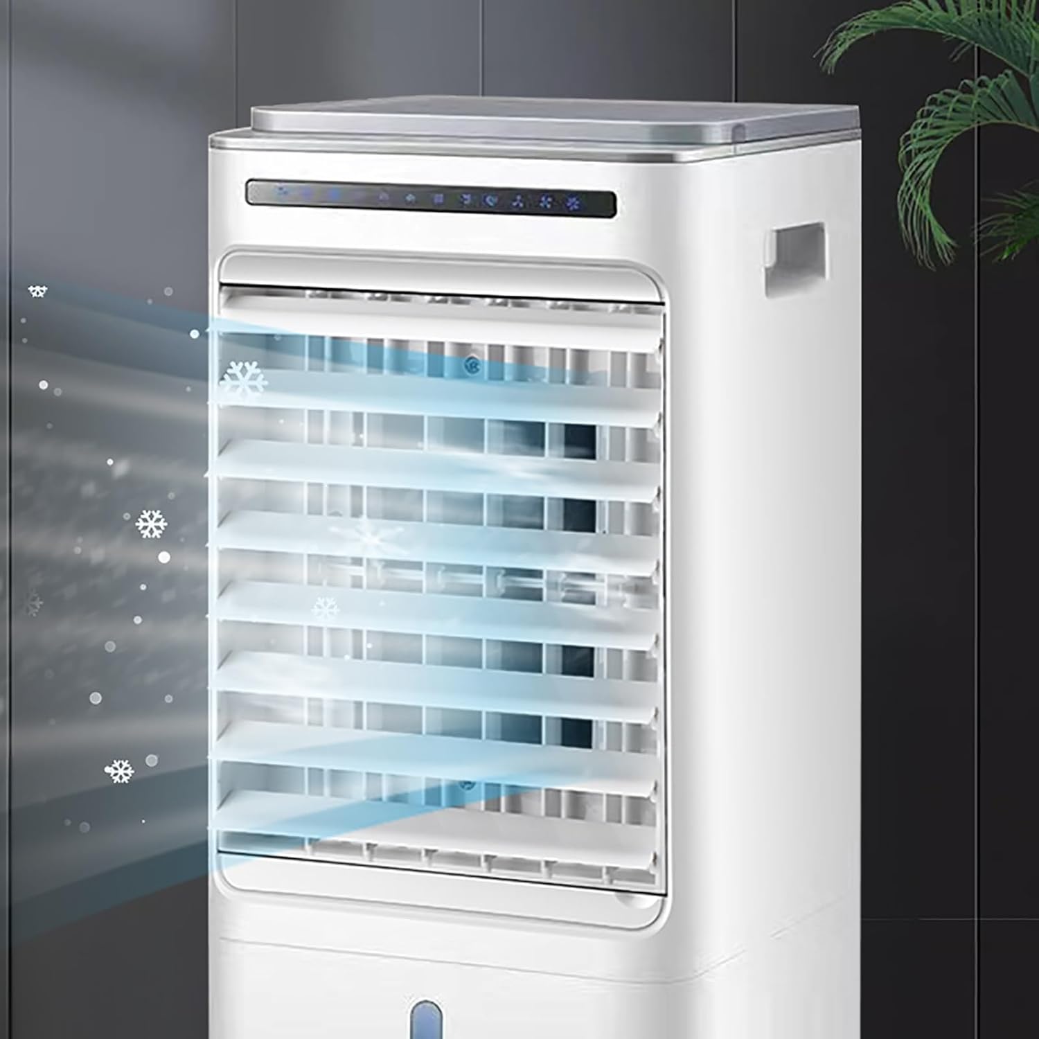  Air Conditioner Portable, Climatiseur Mobile, 3 Vitesses De Ventilation, Écran LED, Télécommande Tactile Et Minuterie 7 H, 65 W, Blanc