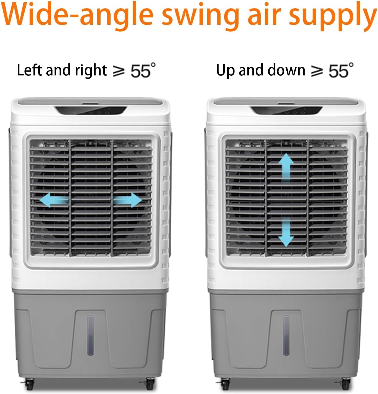  Climatiseur Portable À Évaporation Avec Oscillation À 55° Et 3 Vitesses De Vent, Grand Refroidisseur D'air Pour Chambre, Bureau, Usine