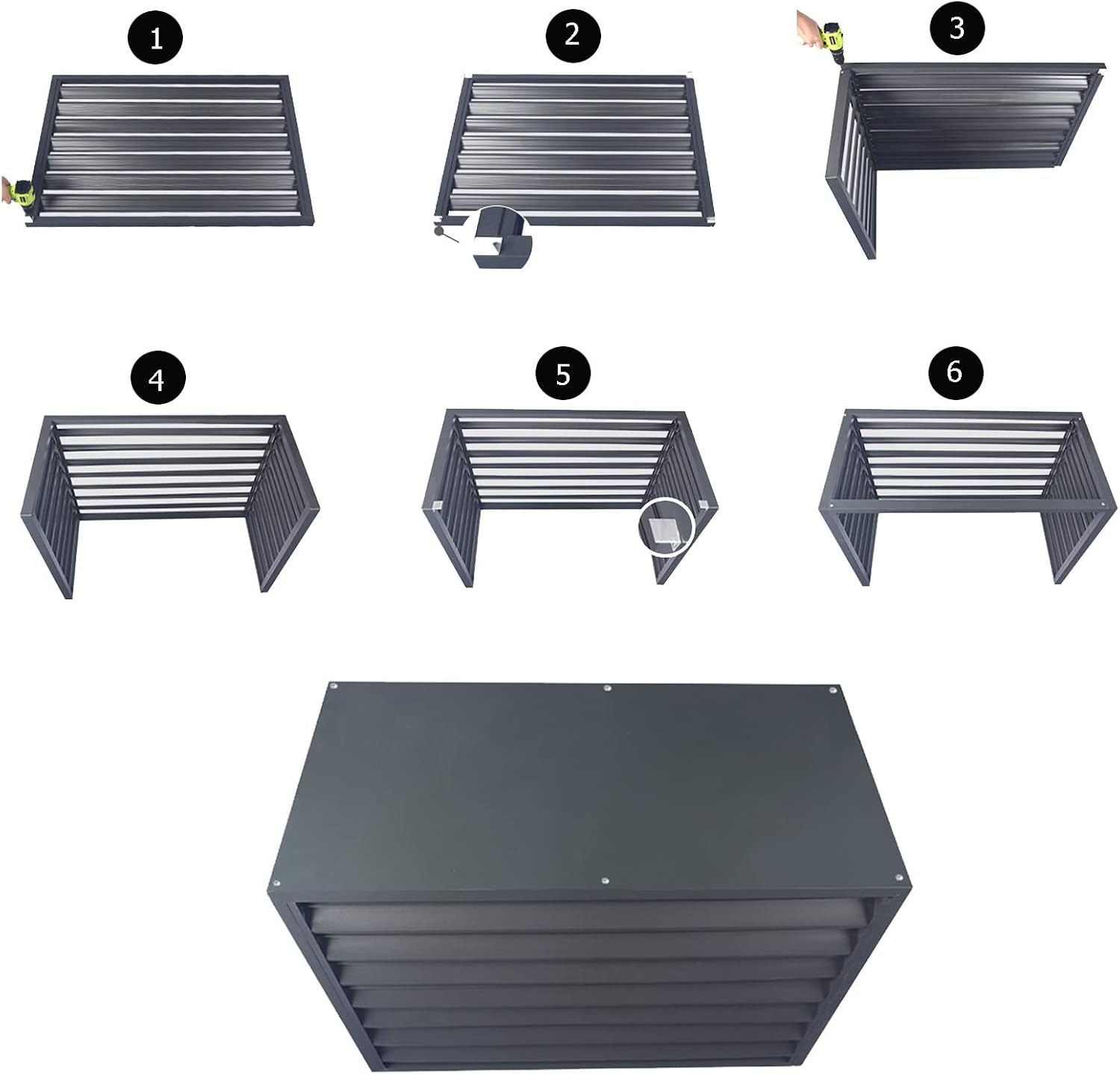  Écran De Clôture Pour Climatiseur, Housses Pour Climatiseur Extérieur, Cache-climatiseur, étagère De Rangement Pour Présentoir De Plantes D'extérieur, Housse De Protection Pour Condenseur Ex
