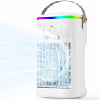  Climatiseur Mobile, Mini Rafraîchisseur D’Air Silencieux Avec Télécommande, Ventilateur Brumisateur USB, 3 Vitesses, 2 Modes Brume, Minuteur 1H/2H/4H, LED 7 Couleurs, Pour Chambre Bureau
