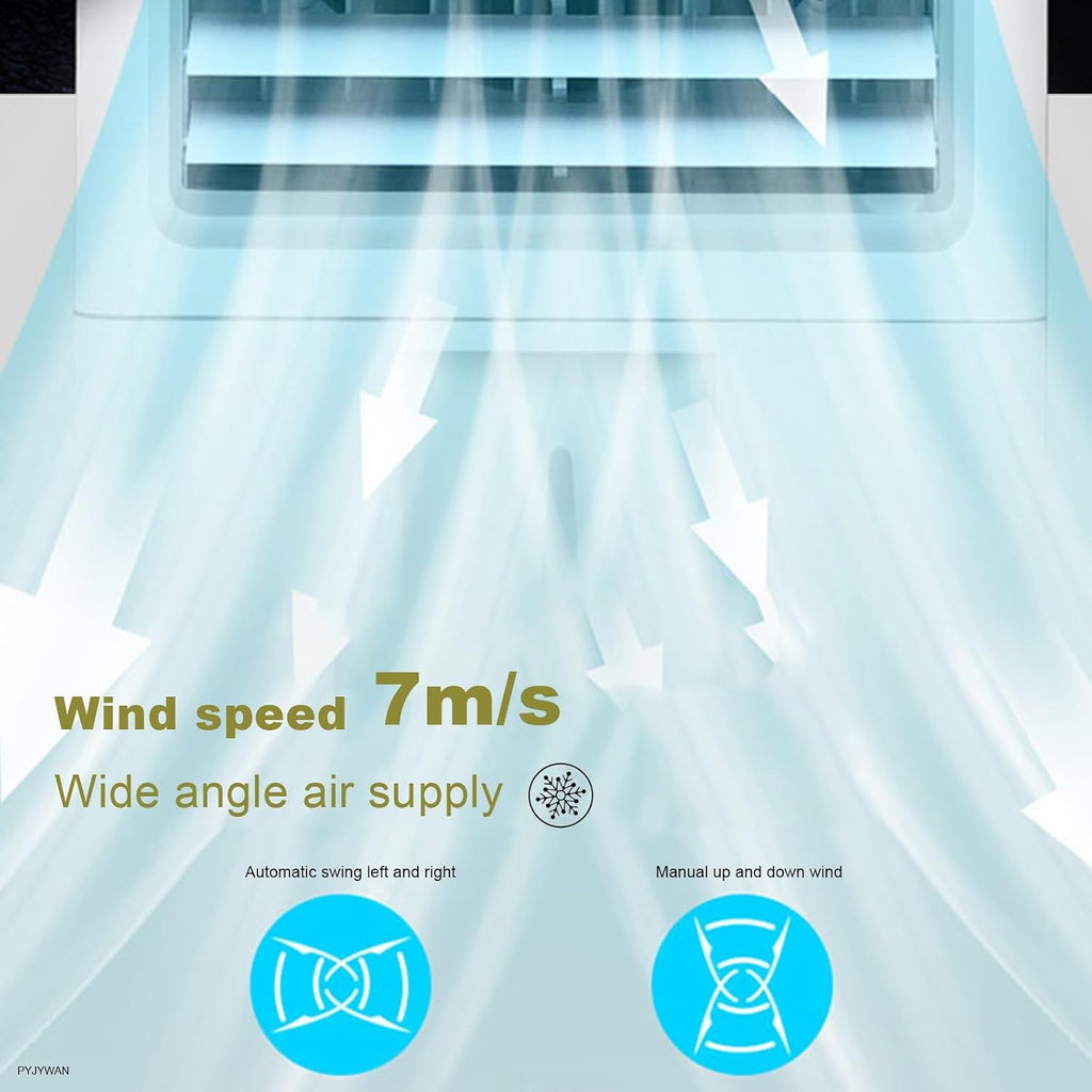 GENERIC Ventilateur De Climatisation Portable, Purifie Et Humidifie, Unité De Refroidissement Personnelle Avec Minuterie Et Réservoir D'eau De Grande Capacité – Pour Chambre, Bureau, Dortoir