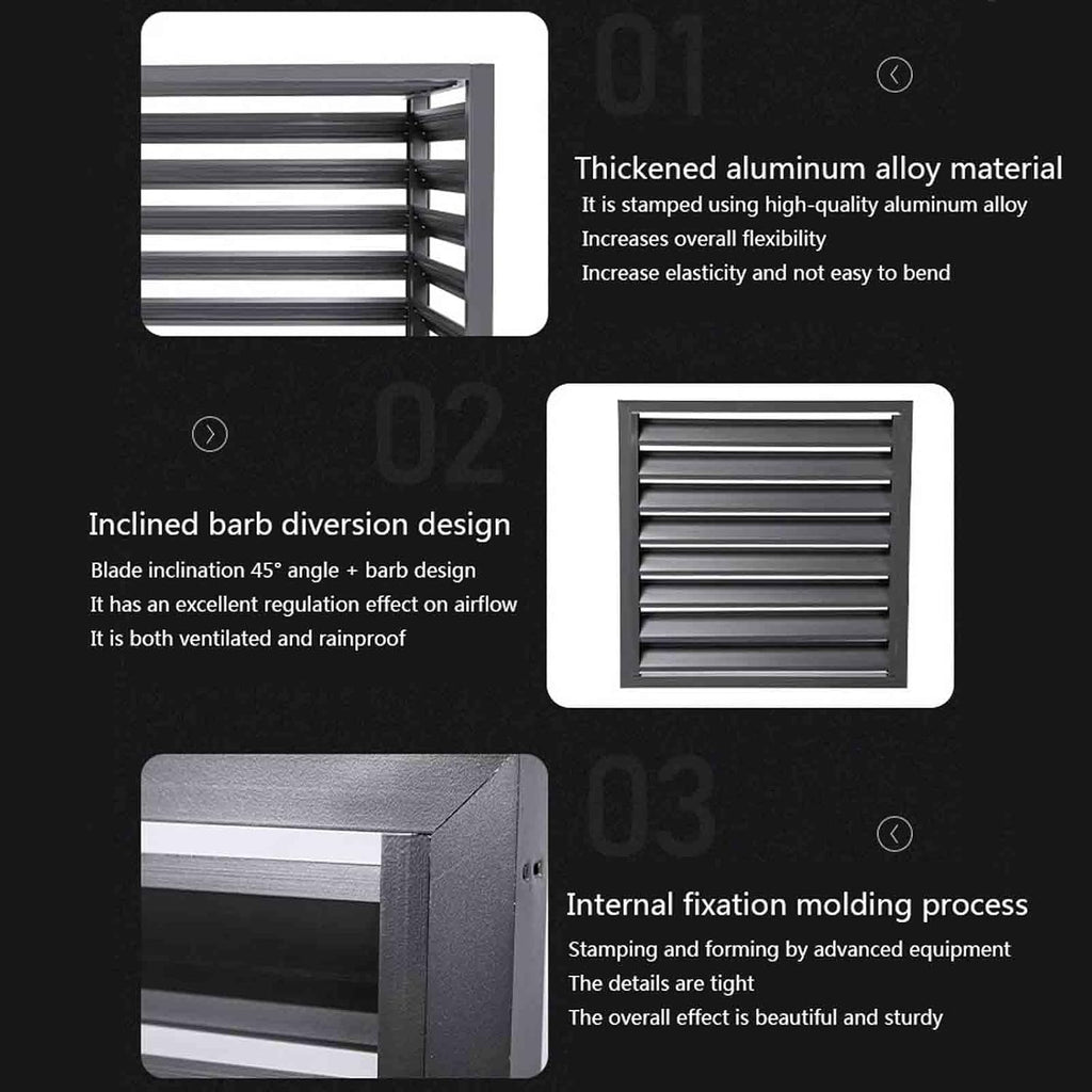 GENERIC Housse En Aluminium Résistant Aux Intempéries Pour Climatiseur - Protection Extérieure - Décoration - Réduction Du Bruit - Boîte De Pompe à Chaleur - Abri Pour Unité De Climatisation