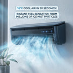  Mini Ventilateur Mural Avec Télécommande, 6000mAh Refroidisseur Sans Fil Pour Cuisine, Dortoir, Bureau.Refroidissement Rapide, Résistant à La Graisse, Circulateur D'air Personnel Rechargeable USB Port