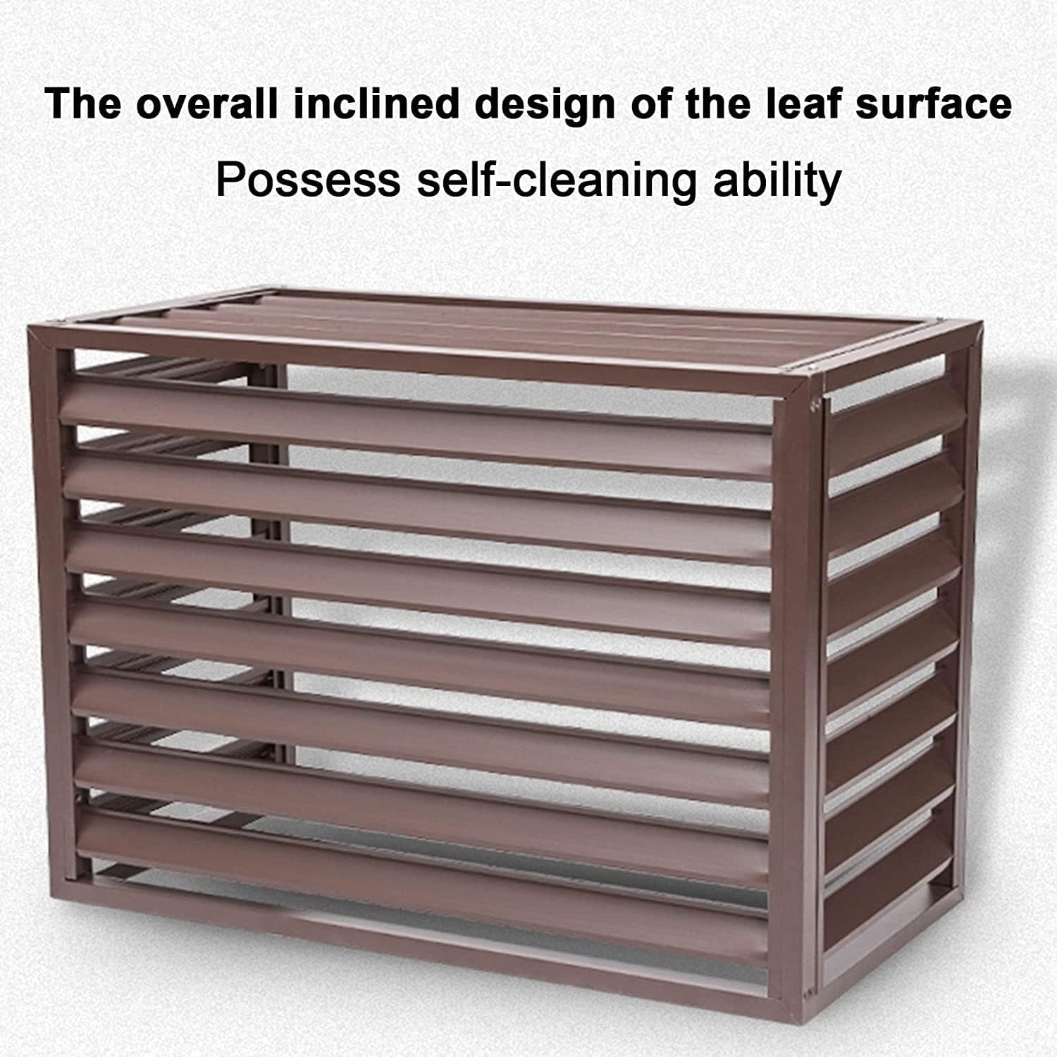GENERIC Housse En Aluminium Robuste Pour Climatiseur Et Pompe à Chaleur Pour Clôture De Jardin, Poubelle, équipement De Piscine, Design Antivol Décoratif (marron)