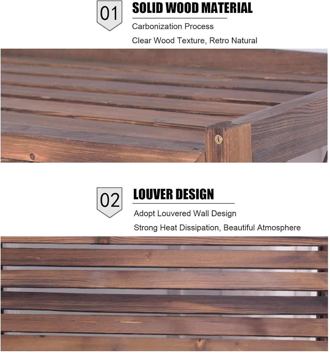 GENERIC Housse En Bois Massif Pour Climatiseur - Écran De Protection En Bois Pour Pompe à Chaleur - Volet Décoratif Et Poubelle - Support De Fleurs Polyvalent Et Grille De Protection