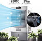  Ventilateur Refroidisseur D'air Par évaporation Commercial, Refroidisseur D'air Portable à 3 Vitesses Avec Oscillation à 120°, Climatiseur 3 En 1, Grand Réservoir D'eau P