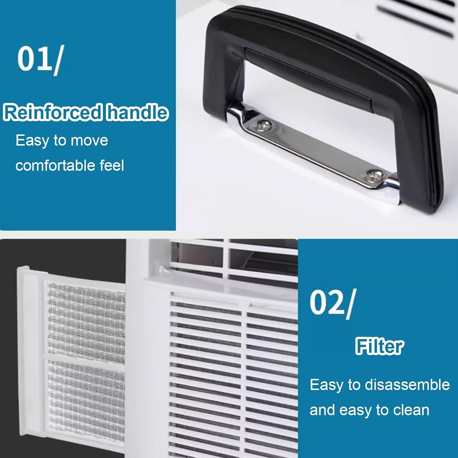  3000 BTU Portable Split AC, WiFi & Télécommande, 12H Minuterie, 130m3/h Airflow, Whisper Refroidissement Silencieux Pour Tente RV Home Office, Aucun Assemblage Requis