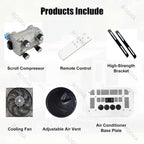 GENERIC Climatiseur électrique à Refroidissement Rapide Pour Camping-cars Et Camionnettes 12 V 9000 BTU