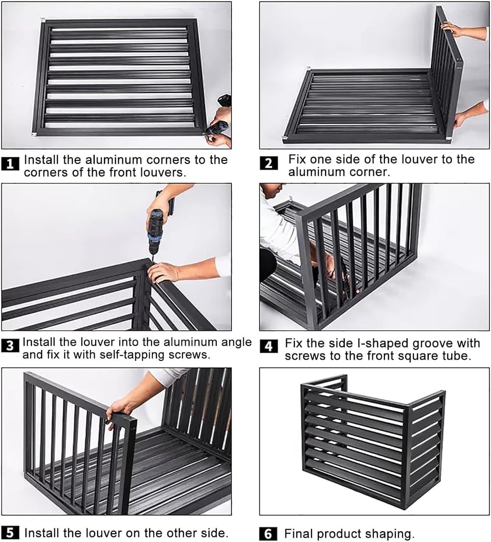GENERIC Housse De Protection En Aluminium Pour Climatiseur à 3 Panneaux, Réduction Du Bruit, Résistante Aux Intempéries, 110 X 80 X 60 Cm, Marron – Parfaite Pour Pompes à Chaleur