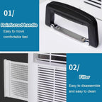  Climatiseur Split 13 000 Btu Avec Panneau Tactile, Télécommande Et Minuterie 24 H, Climatiseur Portable Pour La Maison, Le Bureau Et Le Camping, Assemblage Facile Requis