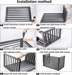  Housse Pour Climatiseur Extérieur – Clôture En Aluminium Robuste Avec étagère à Persiennes Pour Balcon, Jardin – Protection De L'intimité – Blanc (3 Côtés, 110 X 80 X 60 Cm)