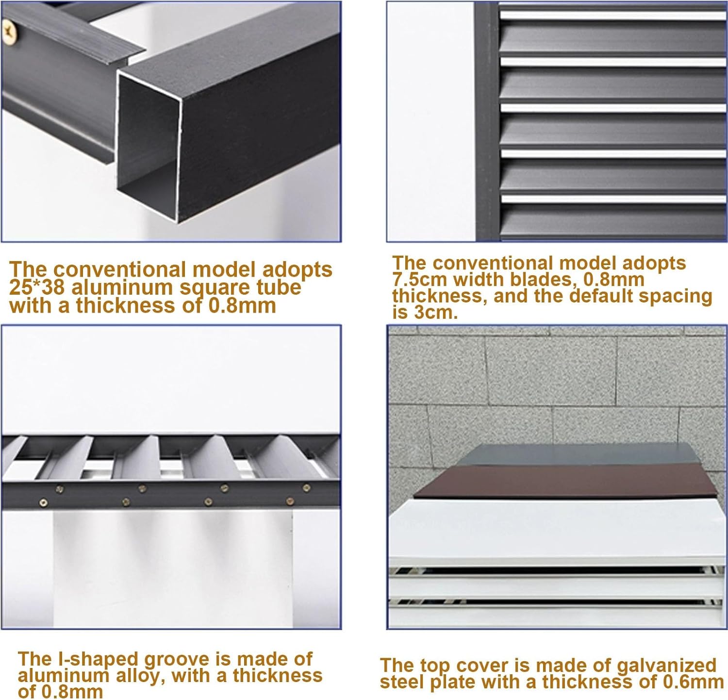 GENERIC Housse De Protection En Aluminium Pour Climatiseur D'extérieur – Protection Contre Les Intempéries Et Bouclier De Pompe à Chaleur, Design Plat Gris Pour Dissimulation Intérieur/extérieur