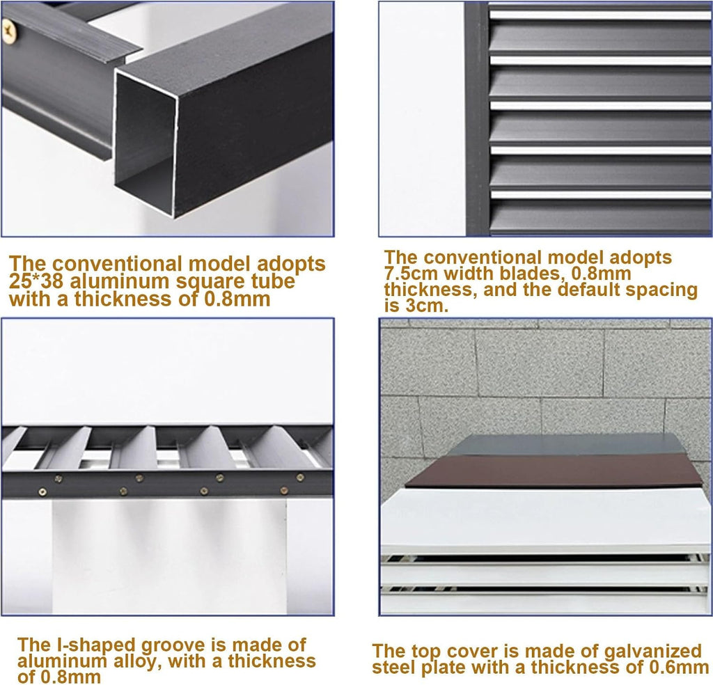 GENERIC Housse De Climatiseur Pour Mini Unités Séparées, Protection Extérieure, Réduction Du Bruit, Résistant Aux Intempéries, Clôture Décorative Pour Cacher Les Unités, Design Durable Et élégant