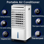 GENERIC Climatiseur Portable à évaporation Avec 3 Vitesses Et 3 Modes, Oscillation à 60°, Réservoir De 5 L, Ventilateur De Refroidissement Avec Télécommande, Sans Tuyau, Unité De Climatisation Pour