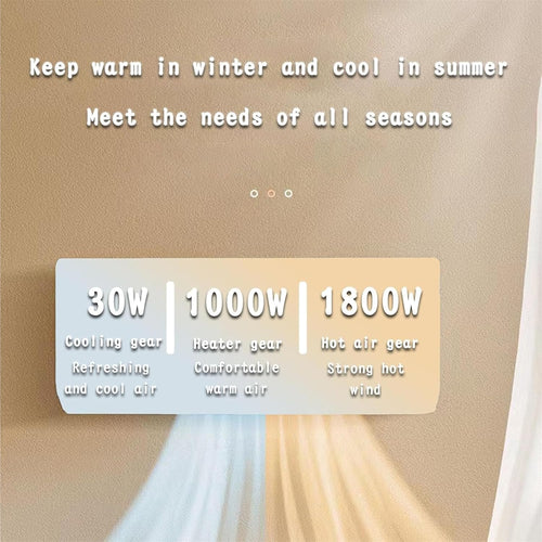  Climatiseur Avec Télécommande, Chauffage à 40°C, 3 Sec.Réchauffement Rapide, 30dB Calme, 8h Minuterie, Écran Tactile, Compact Pour Bureau Et Chambre