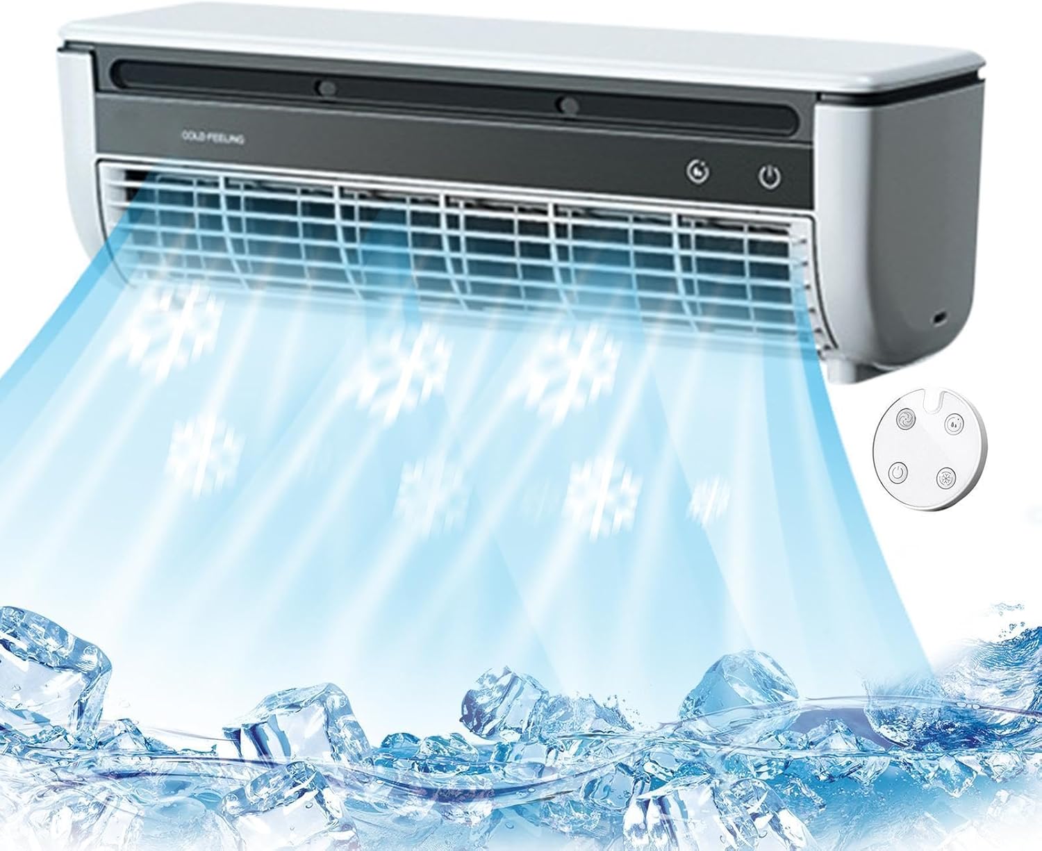 Genérico Ventilateur Avec Climatiseur - Refroidisseur D'ambiance Sans Fil, Ventilateur D'air De Table, Ventilateur Brumisateur Rechargeable, Refroidisseur Mural | De Refroidissement Rap