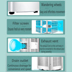  Unité De Climatisation Portable Avec Ventilateur, Déshumidificateur Et Télécommande, Refroidit Jusqu'à 350 Sq.Ft, Kit D'installation De Fenêtre Complet, Idéal Pour La Chambre à Coucher Et Le Bureau