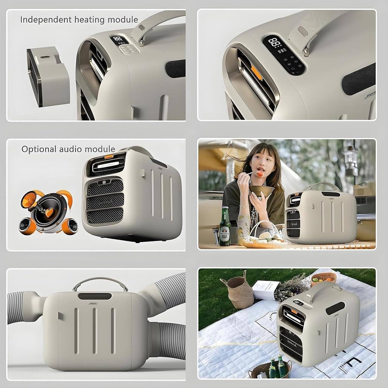  Climatiseur Ultra-Fin Camping-Car 12v CC,Unité Mobile Refroidissement Rapide Sans Tuyau D’évacuation,Design Léger Pratique Pour Camping Caravane Fourgon Onlycooling