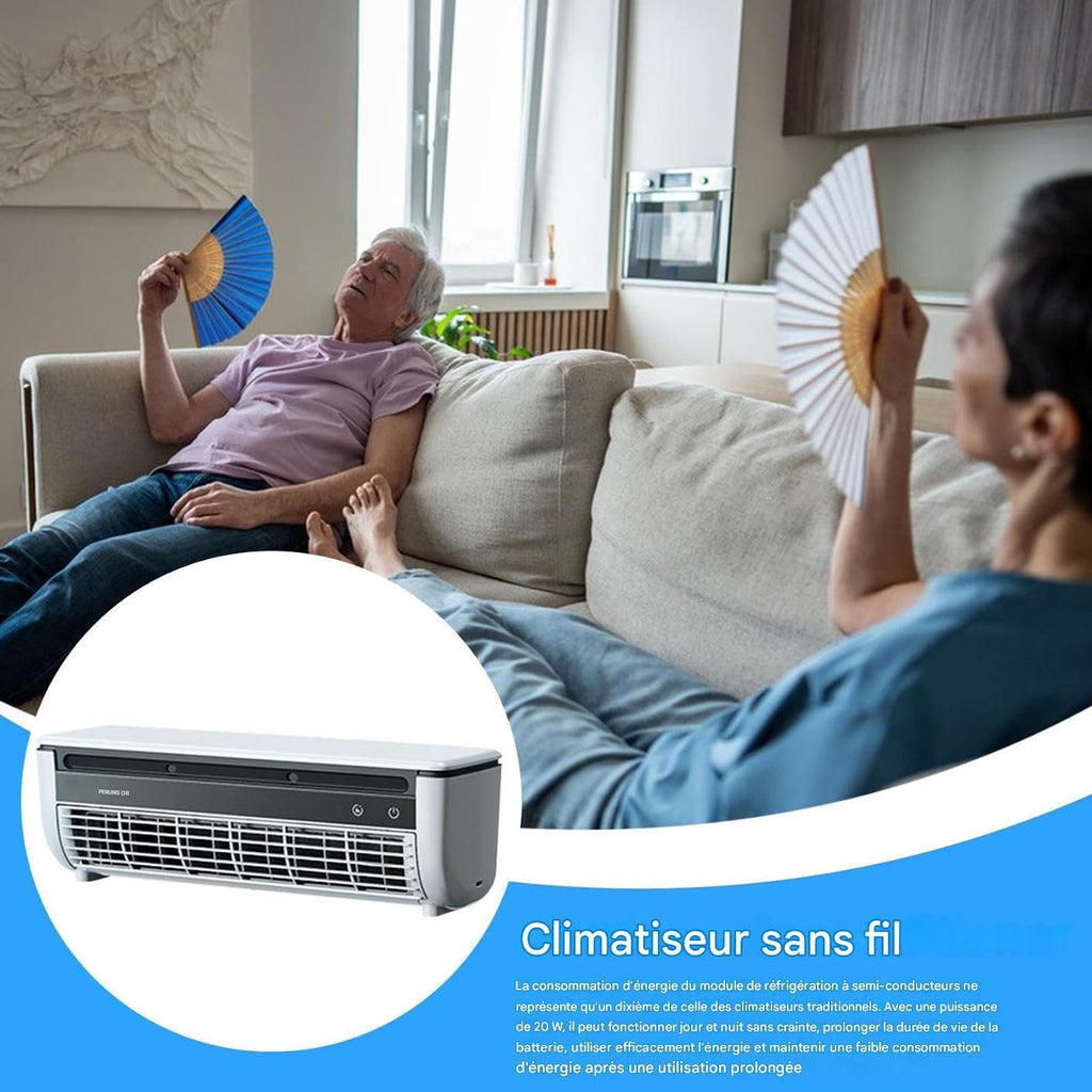  Ventilateur Rafraîchissant Ac Pour Pièce - Ventilateur Rafraîchissant Climatiseur - Rafraîchisseur D'Espace à Trois Vitesses Avec Recharge Sans Fil Pour Intérieur Extérieur Salle De Bains
