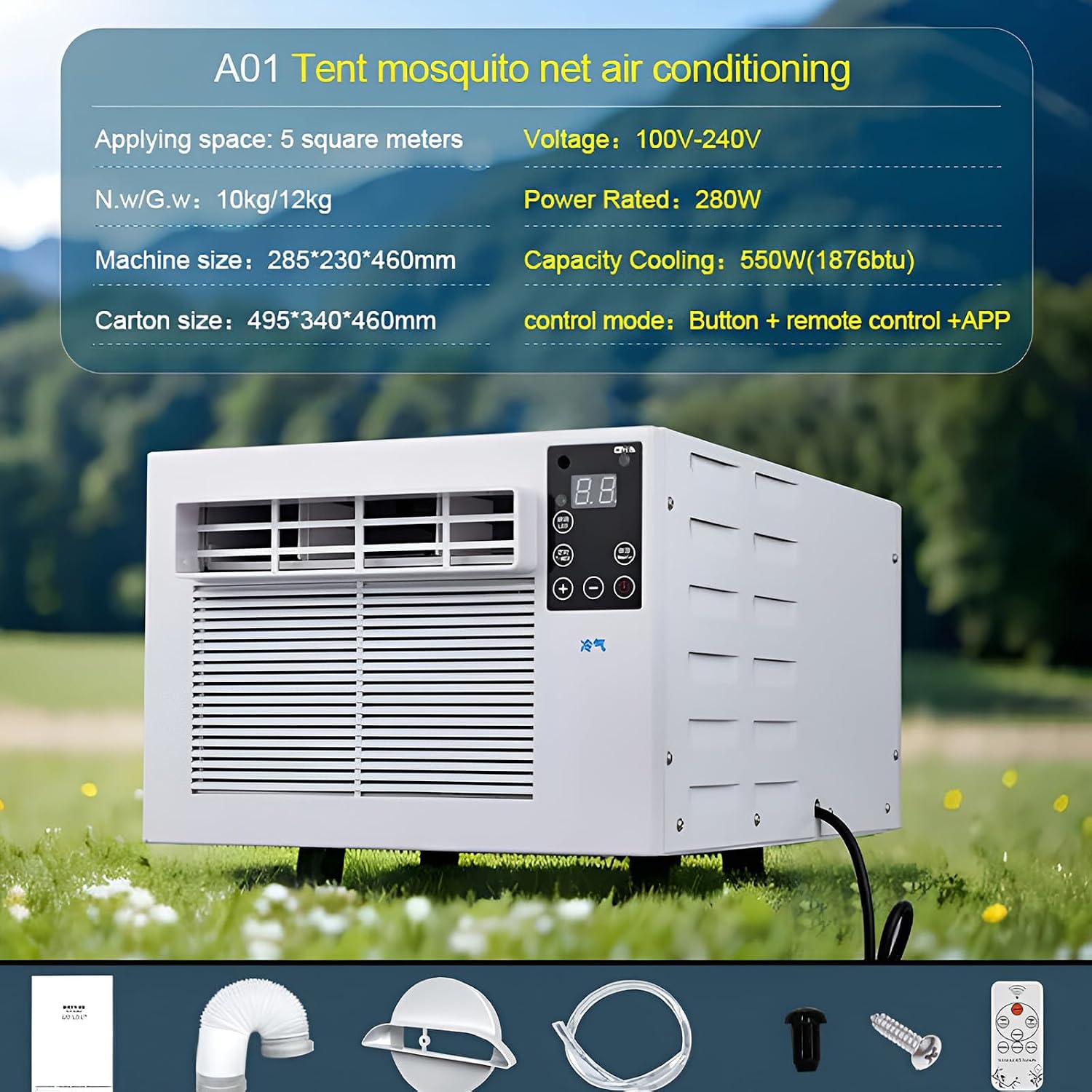  Refroidisseur D'air Portable Avec Télécommande, Déshumidificateur Compact Et Ventilateur Pour Chambre De Dortoir, Bureau, Chambre à Coucher.Murmure Une Opération Tranquille.Écoénergétiques 280W.Aucune