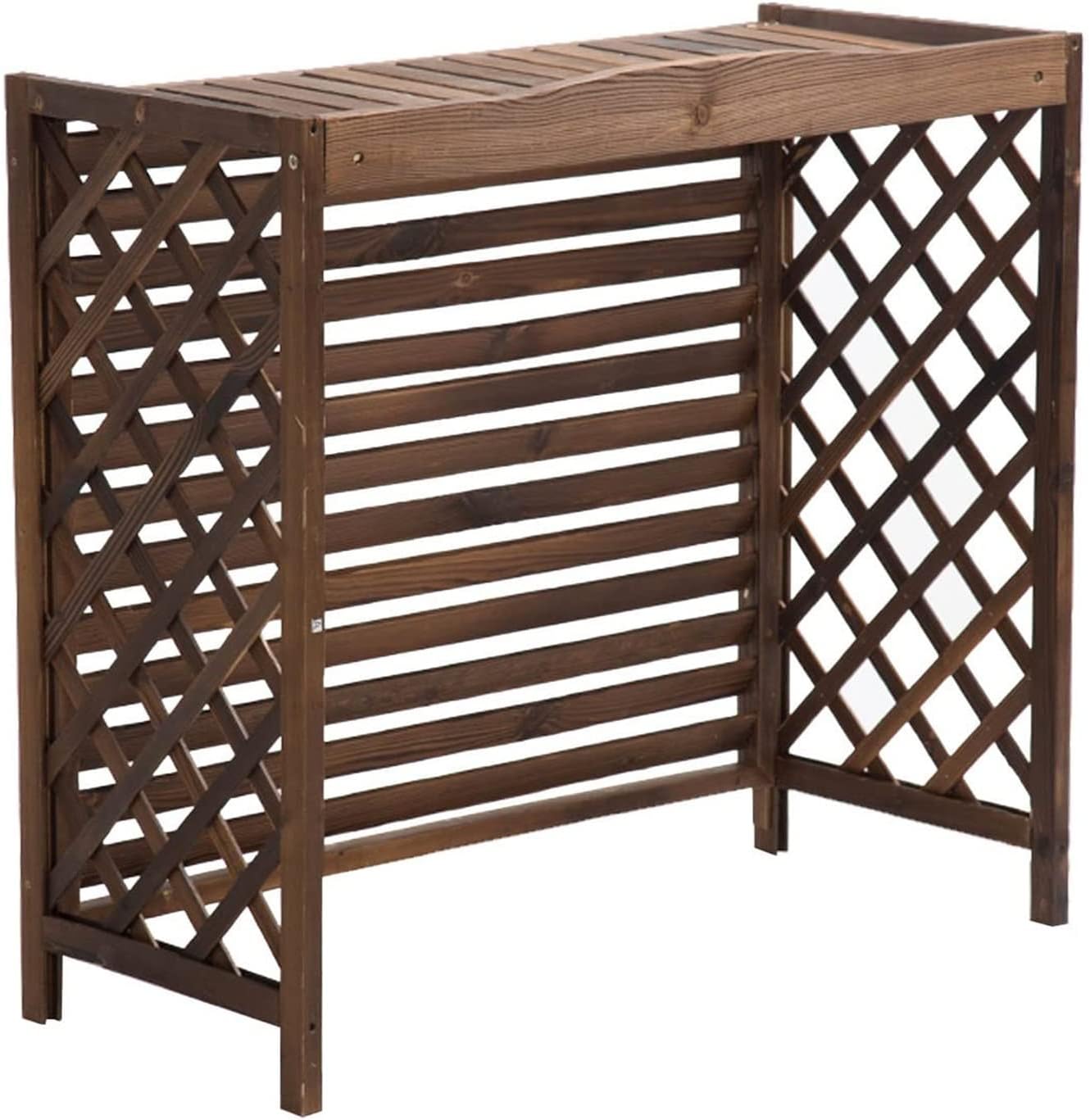 GENERIC Housse De Protection Pour Climatiseur Extérieur Et Pompe à Chaleur – Séparateur De Clôture En Bois Massif, Boîtier De Poubelle, Support De Fleur, Grilles De Protection Pour Unités AC, Taille Unique