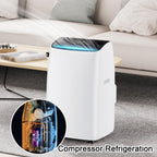 GENERIC Climatiseurs Portables 11000 BTU Pour Chambres Avec Télécommande, Minuterie, Fonction Déshumidification, Pour Petites Pièces, Pour Chambre Ou Bureau, 220 V