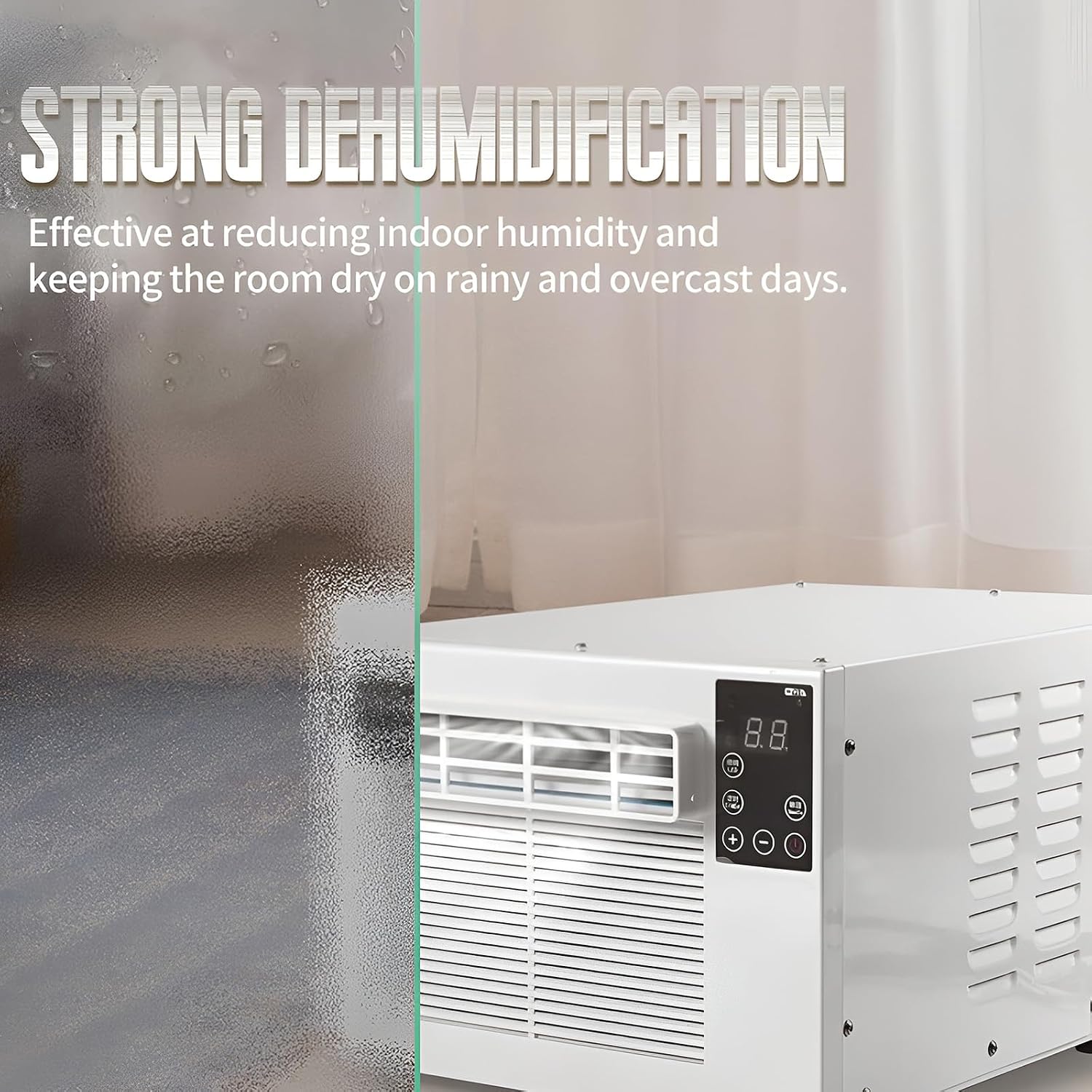  Refroidisseur D'air Portable Avec Télécommande, Déshumidificateur Compact Et Ventilateur Pour Chambre De Dortoir, Bureau, Chambre à Coucher.Murmure Une Opération Tranquille.Écoénergétiques 280W.Aucune