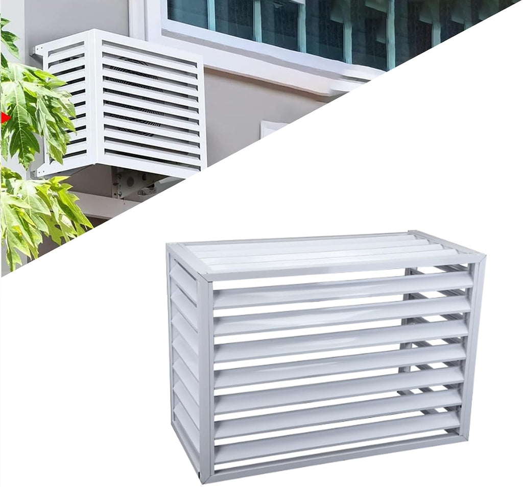  1.5P Climatiseur Mural Aluminium Composite Caisson Anti Bruit Pompe A Chaleur Support Climatiseur Exterieur Cache Clim,Étanche À La Poussière Et À L'eau Pour Intérieur Extérieur Support