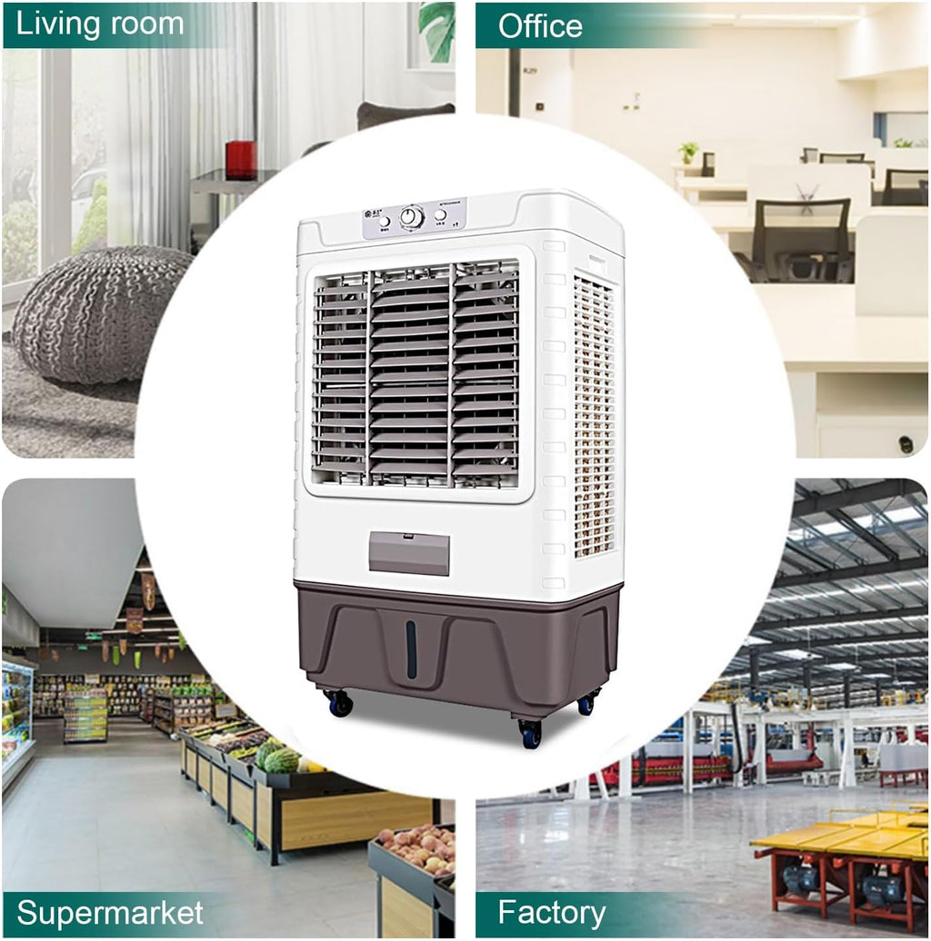 GENERIC Refroidisseur D'air Portable De Climatisation Industriel, 4 Roues, Réservoir D'eau 30L, 3 En 1 Climatiseur Mobile, Ventilateur De Refroidissement Et Déshumidificateur Pour La Maison/Bureau (Grand)