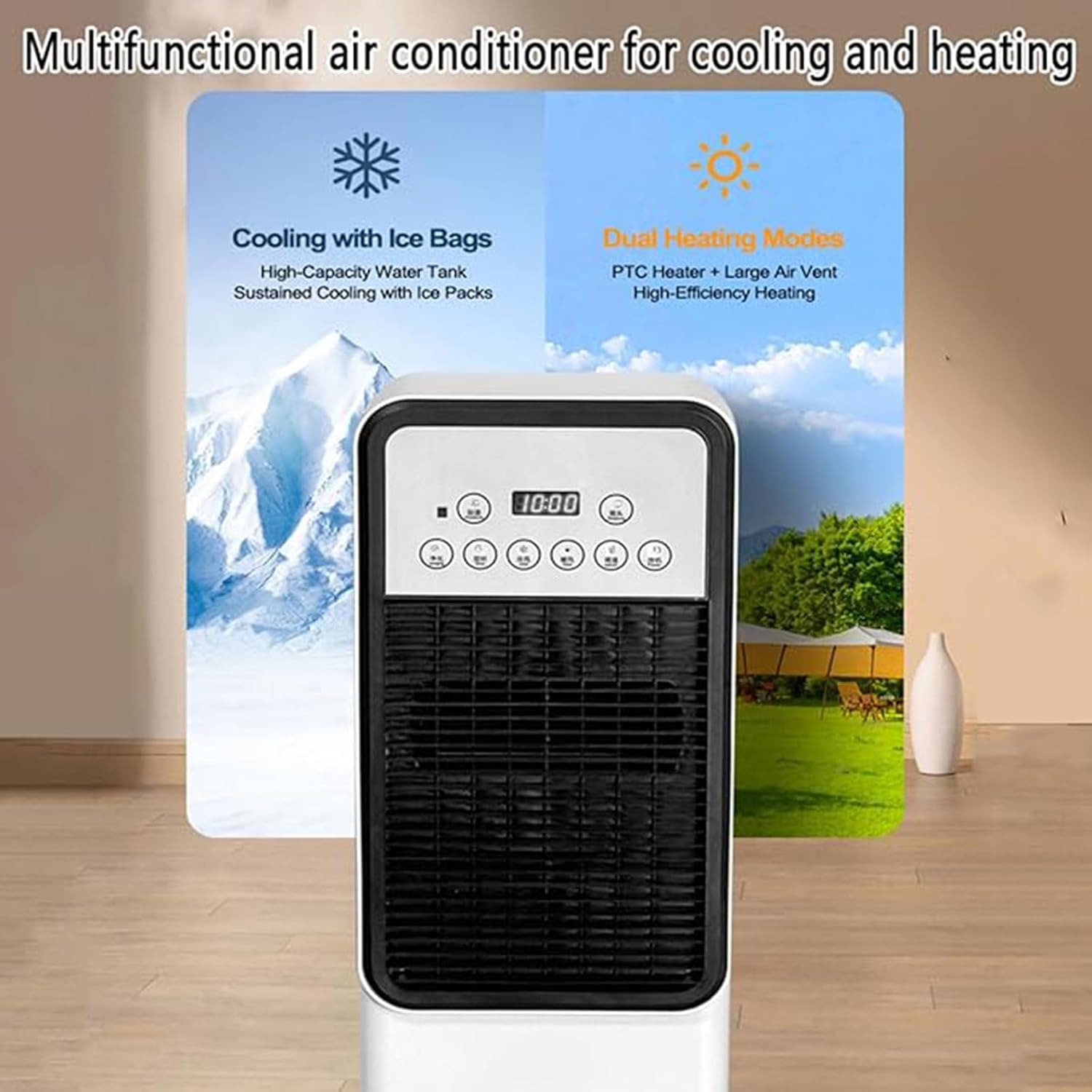 GENERIC Climatiseur Portable 12000 Btu, Refroidisseur évaporatif Et Chauffage Avec Télécommande – Classe énergétique A Pour Refroidissement Et Chauffage Mobile, Pour Chambre, Bureau, Camping-car, Cold Alone