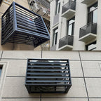 GENERIC Housse Pour Climatiseur Et Pompe à Chaleur, écran De Clôture En Aluminium Avec 3 Panneaux Pour Unités Extérieures Ou Intérieures, 110 X 80 X 60 Cm, Blanc