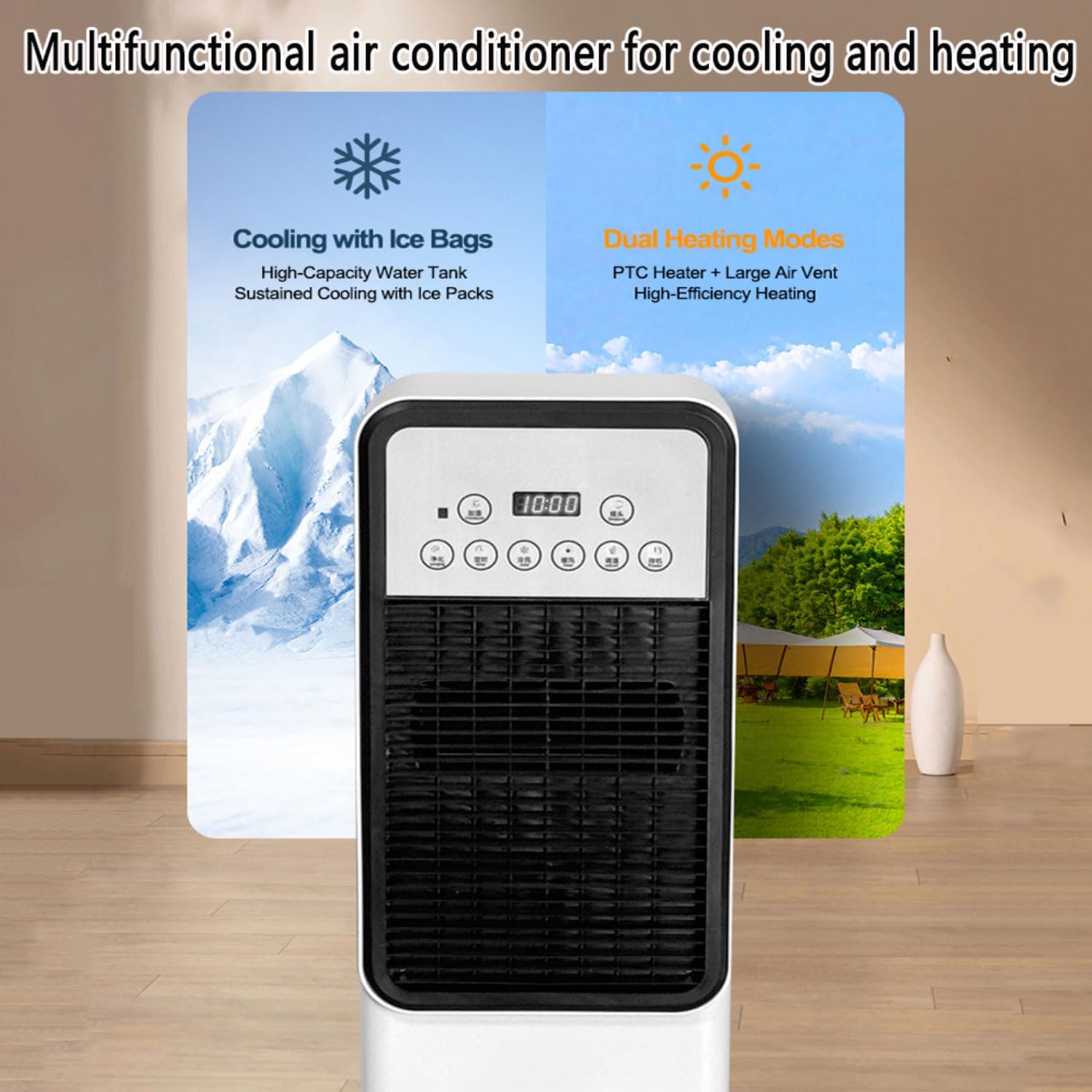 GENERIC Refroidisseur D'évaporation Portable Avec Télécommande Et Minuterie, 3 Vitesses, Pivot De 120°, Fonctionnement Silencieux Pour La Pièce Et Le Bureau, Refroidissement Immédiat Par évaporation
