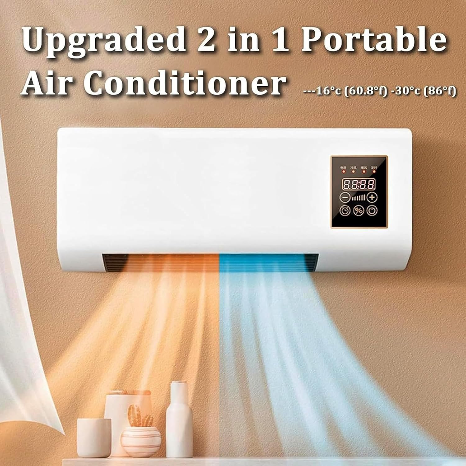  Climafy Climatisation Portable Ventilateur Split Chauffage Refroidissement 30 Sec Installation Sans Foret Télécommande Compact Home Office Efficacité Énergétiques Moderne Conception De Lumière