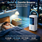  Mini Silencieux Climatiseur Portable 25L, Rafraîchisseur D'Air 3‑en‑1 Avec Télécommande, 3 Vitesses, Minuterie 12 H, Blocs Réfrigérants, Pour La Maison, La Terrasse, Le Garage Et Le Restaurant