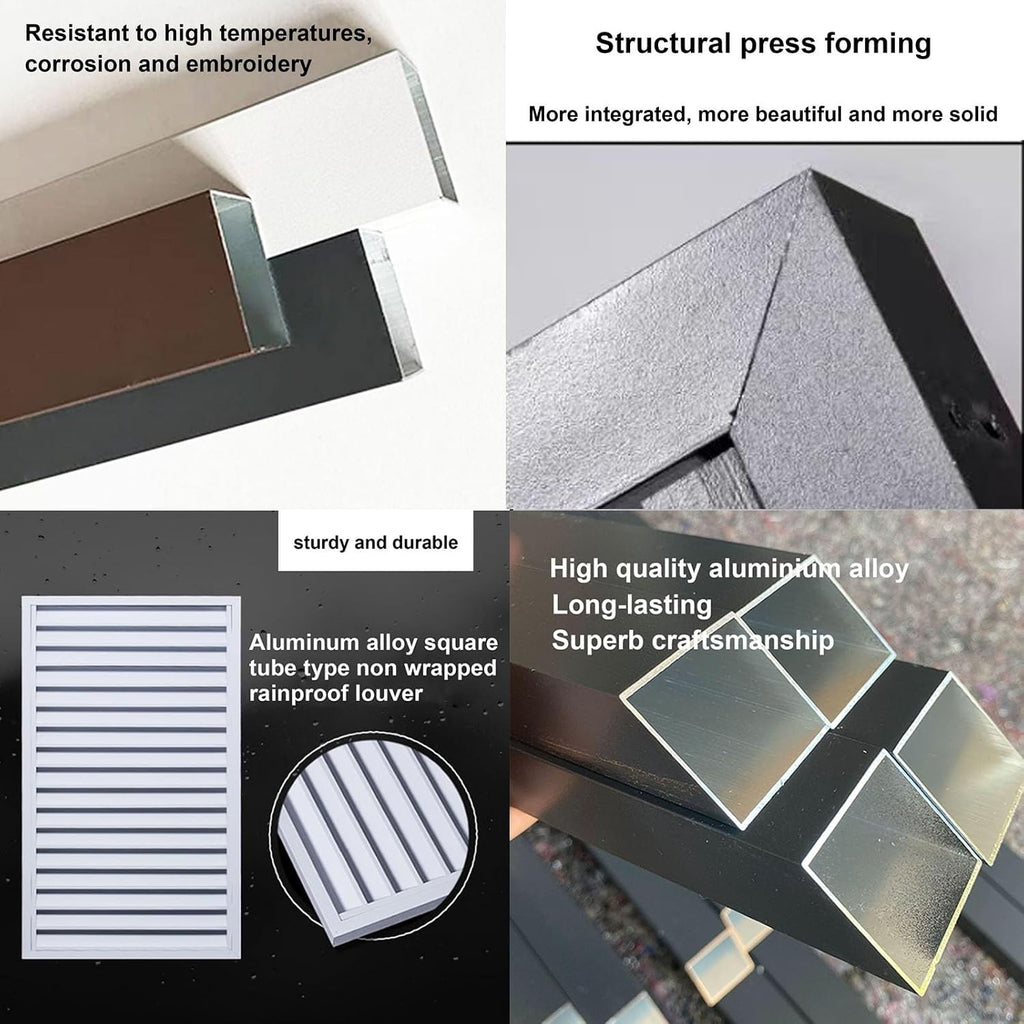 GENERIC Housse De Protection Pour Climatiseur Extérieur – Clôture En Alliage D'aluminium Pour Unité De Fenêtre – Protection Contre La Pluie Et L'intérieur – Blanc – Parfaite Pour La Dissimulation Et La