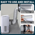  Générique Manchon Isolation Tuyau Climatisation, 150x53cm, Thermo-isolant | Insonorisant Housse Protection Tuyau Évacuati/on Climatiseur Portable, De Diamètre 3 Boucle Réglables, Pour Usage Maison Et