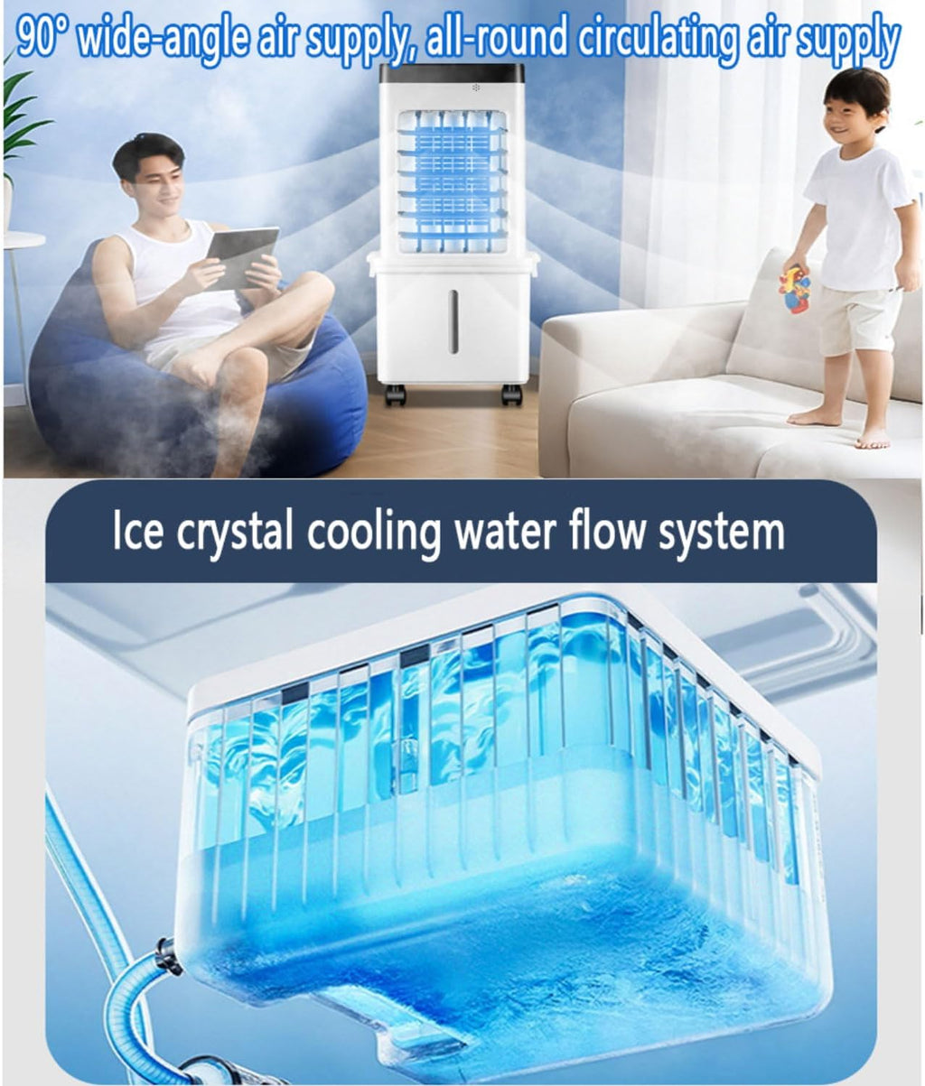  Climatiseur Mobile Sans Évacuation 15L 75W Climatiseur Mobile Silencieux Avec Minuterie De 7.5H 3 Modes 40dB Réservoir D'eau Amovible Télécommande Refroidisseur D'air Climatisation Pour Chambre