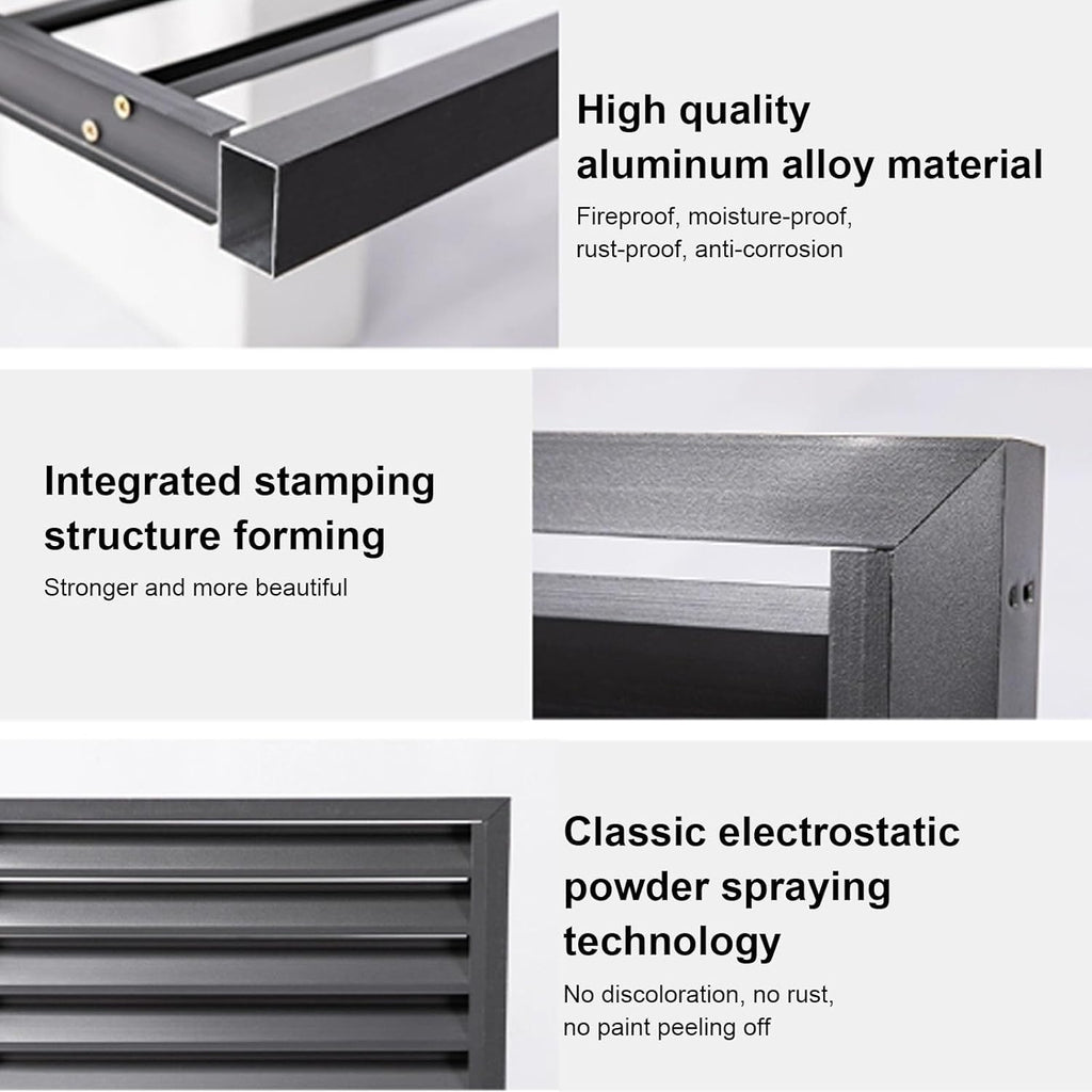 GENERIC Housse De Protection En Aluminium Pour Climatiseur D'extérieur – Protection Contre Les Intempéries Et Bouclier De Pompe à Chaleur, Design Plat Gris Pour Dissimulation Intérieur/extérieur