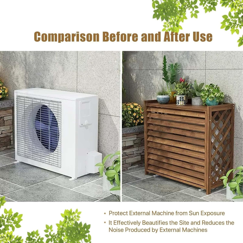  Filet De Protection Pour Climatiseur De Fenêtre, Unité De Condensation, Couvercle De Protection, Coque De Poubelle, Unité Extérieure, Décoration De Jardin, Cadre De Balcon, Plantes