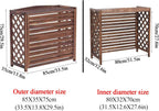  Housse De Protection Pour Climatiseur Extérieur, Unité De Condensation En Bois Durable, Pour Boîtier De Poubelle Autoportant, écran De Clôture Marron Pour Climatiseur