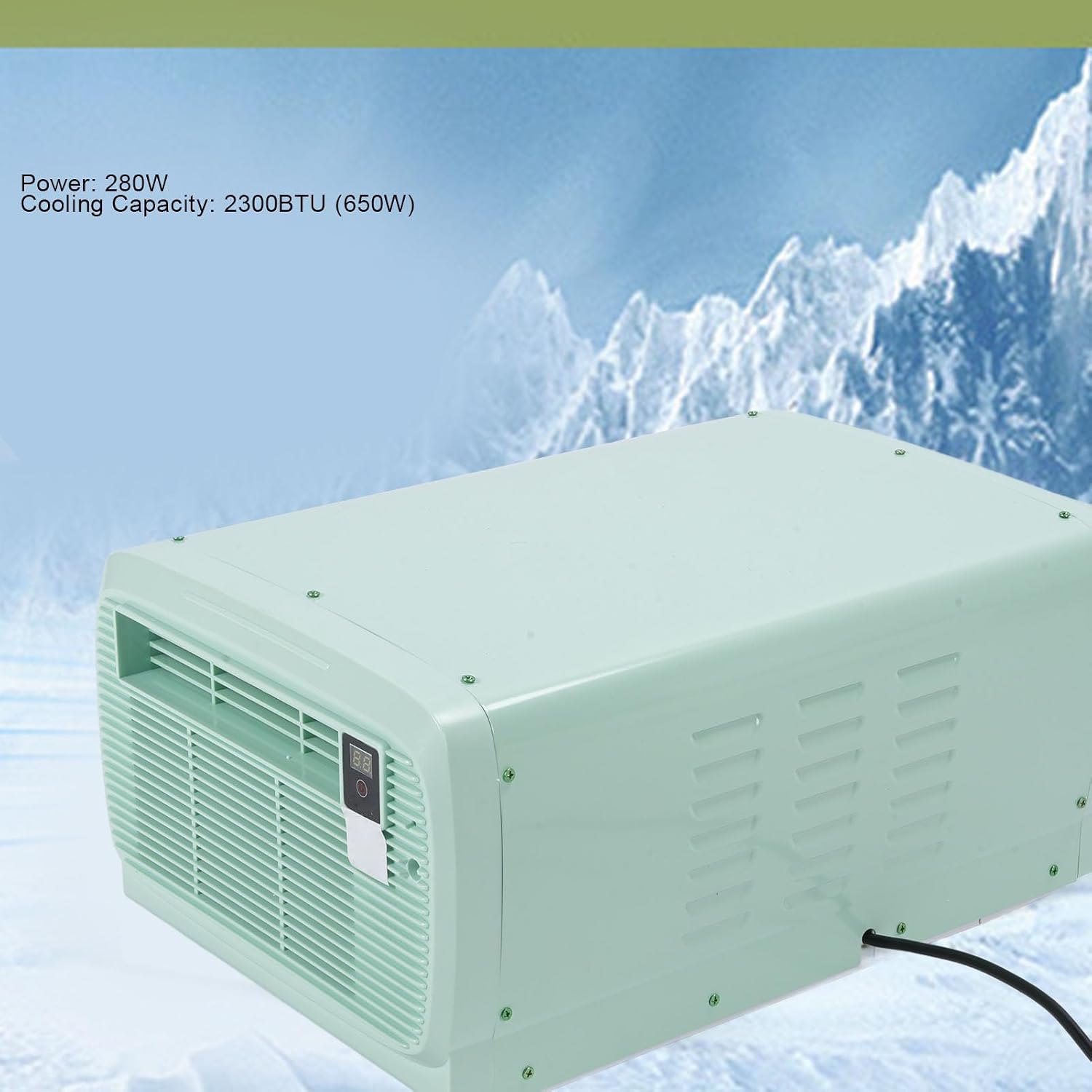  Climatiseur Portable, Camping AC 2300 BTU Avec Commande Vocale En Anglais Et Télécommande Pour Tente De Camping-car, Utilisation En Extérieur, Léger, économie D'énergie, Faible (Prise UE 220V)