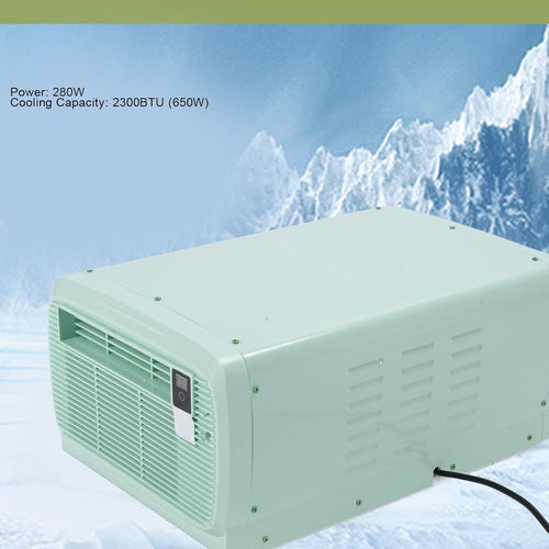  Climatiseur Portable, Camping AC 2300 BTU Avec Commande Vocale En Anglais Et Télécommande Pour Tente De Camping-car, Utilisation En Extérieur, Léger, économie D'énergie, Faible (Prise UE 220V)