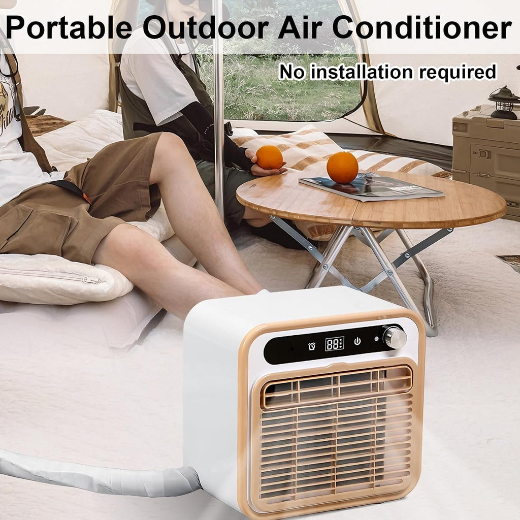 GENERIC Climatiseur Split Portable, Unité De Climatisation 5000 BTU Avec Wi-Fi Et Télécommande - Refroidissement Silencieux 40dB, Débit D’Air 130m³/h, Minuterie 12H Pour Camping-Car, Caravane, Campin 2m-Pipe