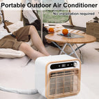 GENERIC Climatiseur Split Portable, Unité De Climatisation 5000 BTU Avec Wi-Fi Et Télécommande - Refroidissement Silencieux 40dB, Débit D’Air 130m³/h, Minuterie 12H Pour Camping-Car, Caravane, Campin 2m-Pipe