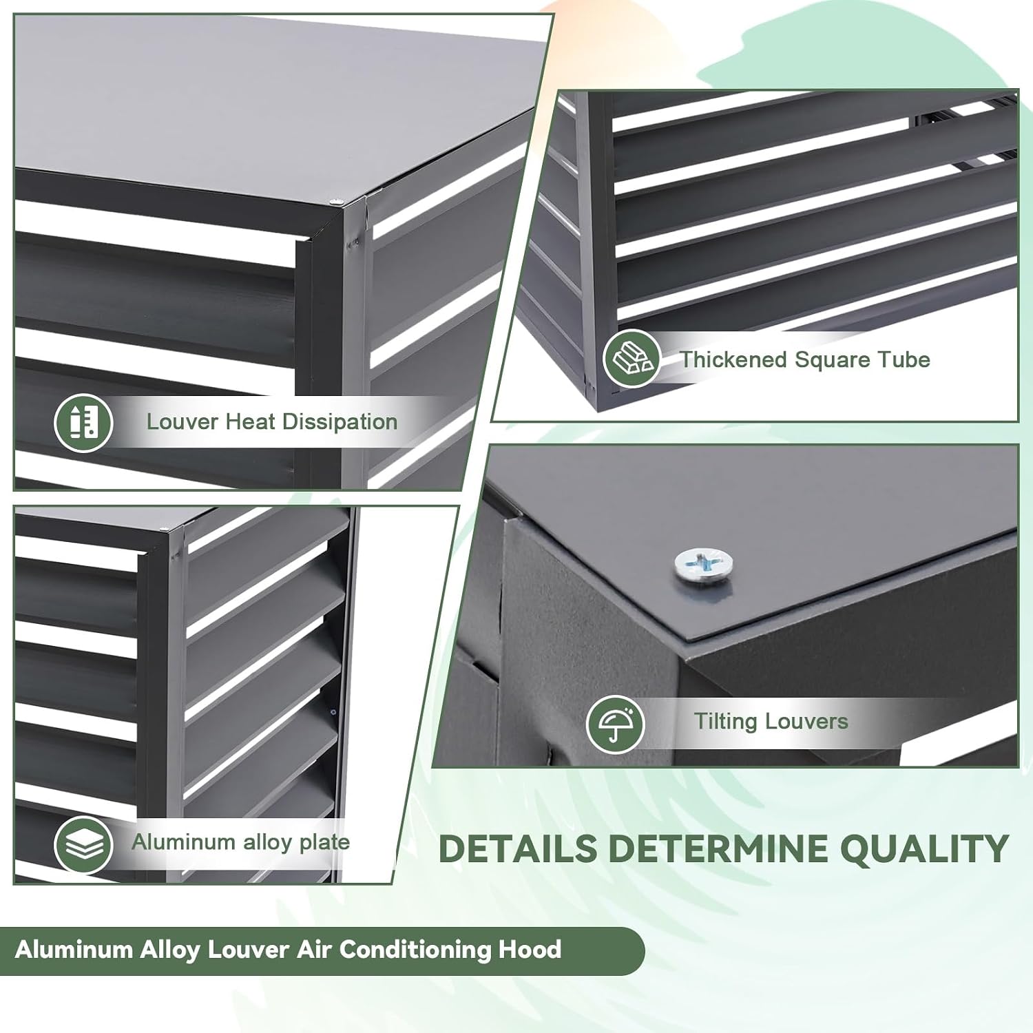 GENERIC Housse De Protection En Aluminium Pour Climatiseur - Résistant Aux Intempéries - Pour Extérieur - Pour Climatisation Et Protection Contre Le Condensateur - Assemblage Facile Pour Toutes Les Saisons