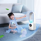  Climatiseur Silencieux, Ventilateur De Refroidissement, Refroidisseur D'air évaporatif Silencieux Sans Lames, Ventilateur De Refroidissement De Table à Alimentation Pour La Maison (Blanc)