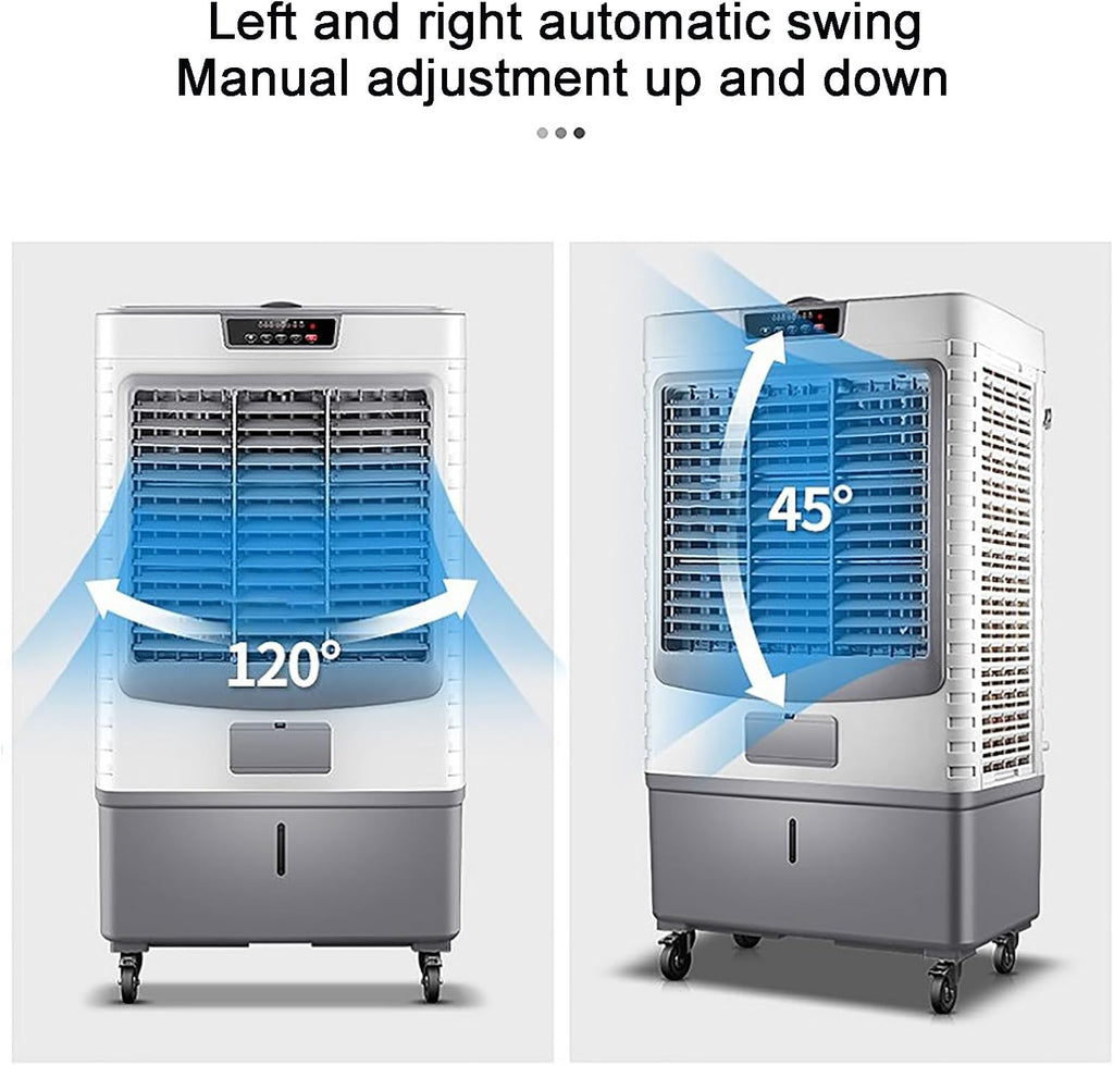  Ventilateur Refroidisseur D'air Par évaporation Commercial, Refroidisseur D'air Portable à 3 Vitesses Avec Oscillation à 120°, Climatiseur 3 En 1, Grand Réservoir D'eau P